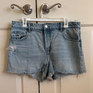 H&M Light Blue Distressed Jean Shorts